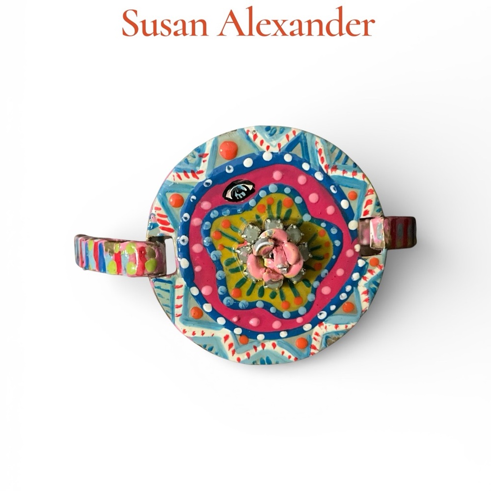 Susan Alexandra Hand Painted Colorful Kitschy Cuff Bracelet With Closure